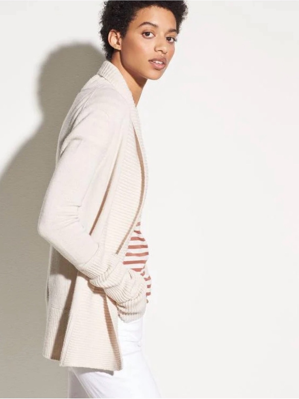 Vince - Wide Collar 100% Cashmere Cardigan